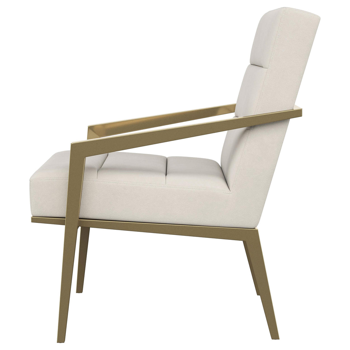 Kirra Cream and Gold Upholstered Accent Armchair with Metal Frame from Coaster - Luna Furniture