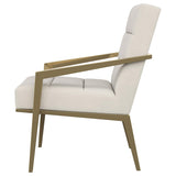 Kirra Cream and Gold Upholstered Accent Armchair with Metal Frame from Coaster - Luna Furniture