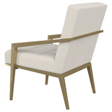 Kirra Cream and Gold Upholstered Accent Armchair with Metal Frame from Coaster - Luna Furniture