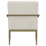 Kirra Cream and Gold Upholstered Accent Armchair with Metal Frame from Coaster - Luna Furniture