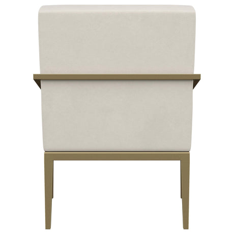 Kirra Cream and Gold Upholstered Accent Armchair with Metal Frame from Coaster - Luna Furniture