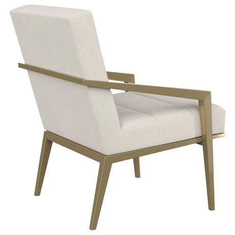 Kirra Cream and Gold Upholstered Accent Armchair with Metal Frame from Coaster - Luna Furniture