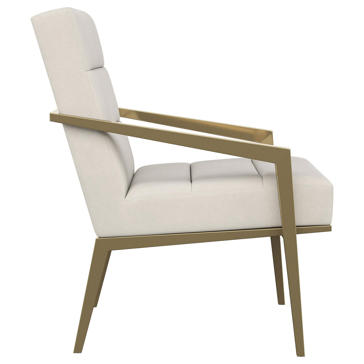 Kirra Cream and Gold Upholstered Accent Armchair with Metal Frame from Coaster - Luna Furniture
