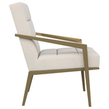 Kirra Cream and Gold Upholstered Accent Armchair with Metal Frame from Coaster - Luna Furniture