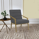 Kirra Dark Gray and Gold Upholstered Accent Armchair with Metal Frame from Coaster - Luna Furniture