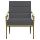 Kirra Dark Gray and Gold Upholstered Accent Armchair with Metal Frame from Coaster - Luna Furniture