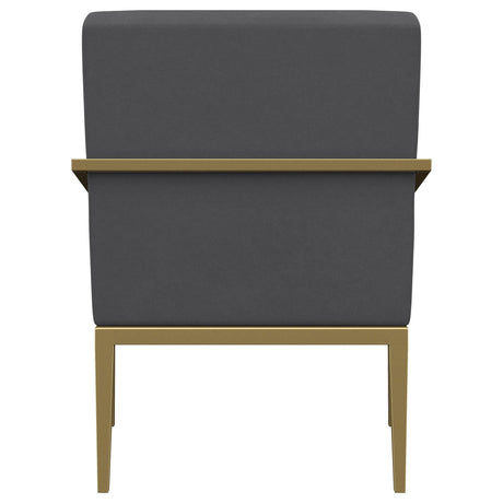 Kirra Dark Gray and Gold Upholstered Accent Armchair with Metal Frame from Coaster - Luna Furniture