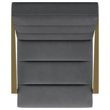 Kirra Dark Gray and Gold Upholstered Accent Armchair with Metal Frame from Coaster - Luna Furniture