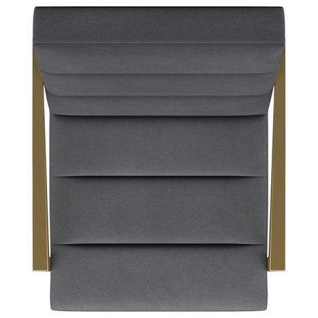 Kirra Dark Gray and Gold Upholstered Accent Armchair with Metal Frame from Coaster - Luna Furniture