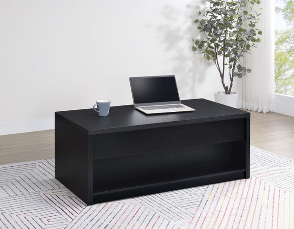 Knapp Black Lift Top Cocktail Coffee Table with Dual Drawers