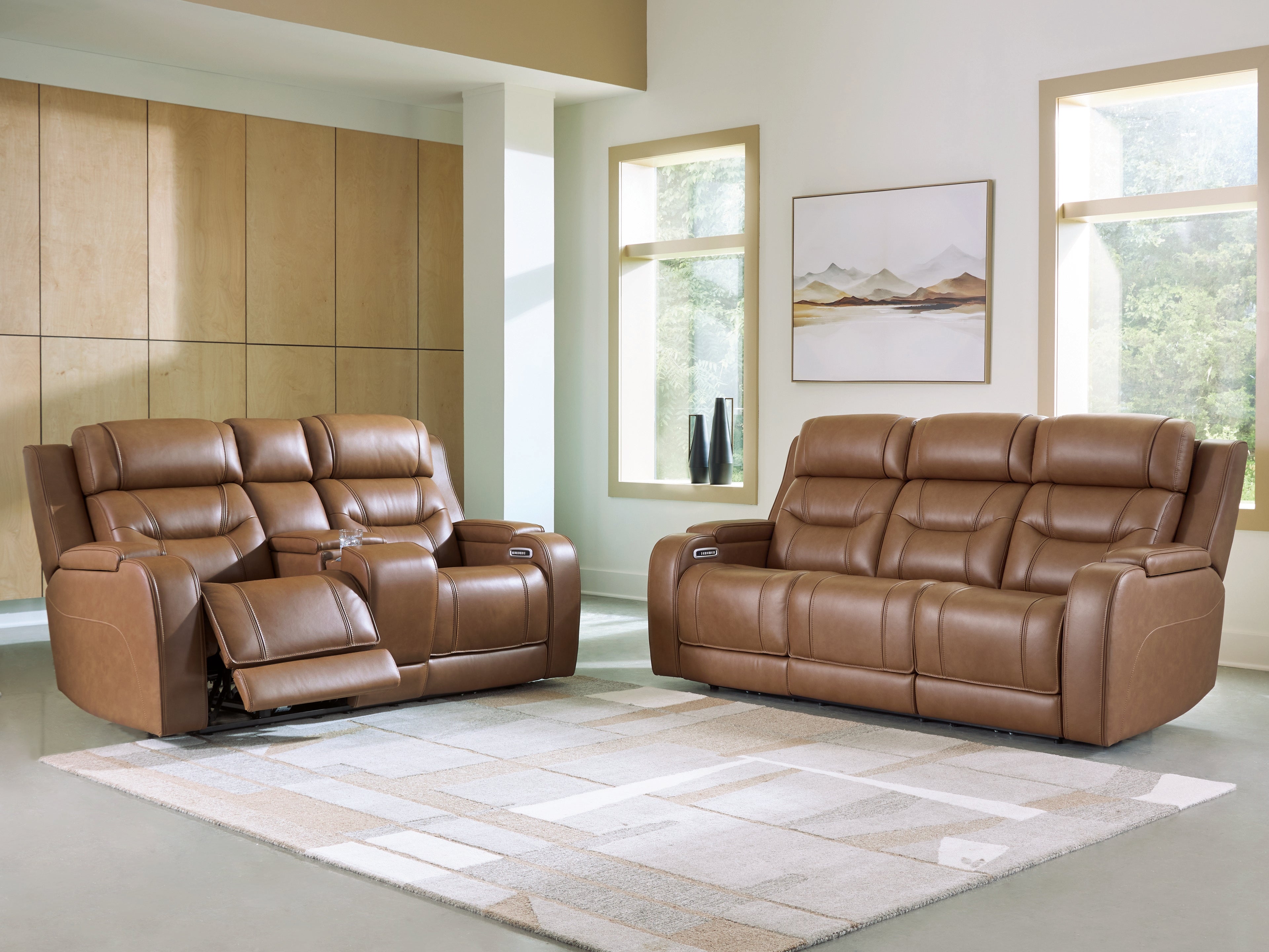 Knightington Caramel Power Reclining Living Room Set – Luna Furniture