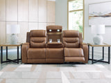 Knightington Caramel Power Reclining Sofa with Audio Seating from Ashley - Luna Furniture