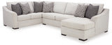 Koralynn 3-Piece Sectional with Ottoman in Stone from Ashley - Luna Furniture