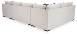 Koralynn 3-Piece Sectional with Ottoman in Stone from Ashley - Luna Furniture