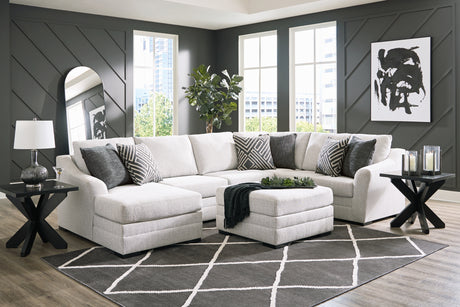 Koralynn 3-Piece Sectional with Ottoman in Stone from Ashley - Luna Furniture