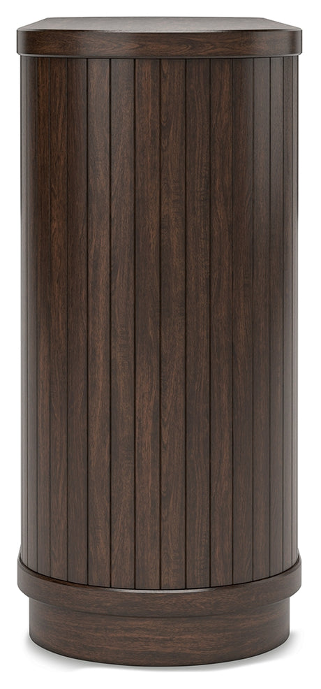 Korestone Home Office Desk with Chair and Storage in Warm Brown from Ashley - Luna Furniture