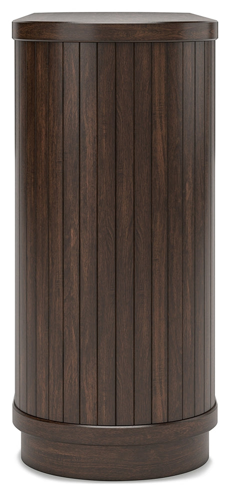 Korestone Home Office Desk with Chair and Storage in Warm Brown from Ashley - Luna Furniture