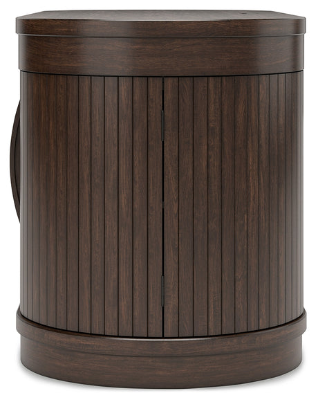 Korestone Home Office Desk with Chair in Warm Brown from Ashley - Luna Furniture