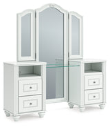 Kozlani Vanity, Mirror and Stool from Ashley - Luna Furniture