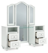 Kozlani Vanity, Mirror and Stool from Ashley - Luna Furniture