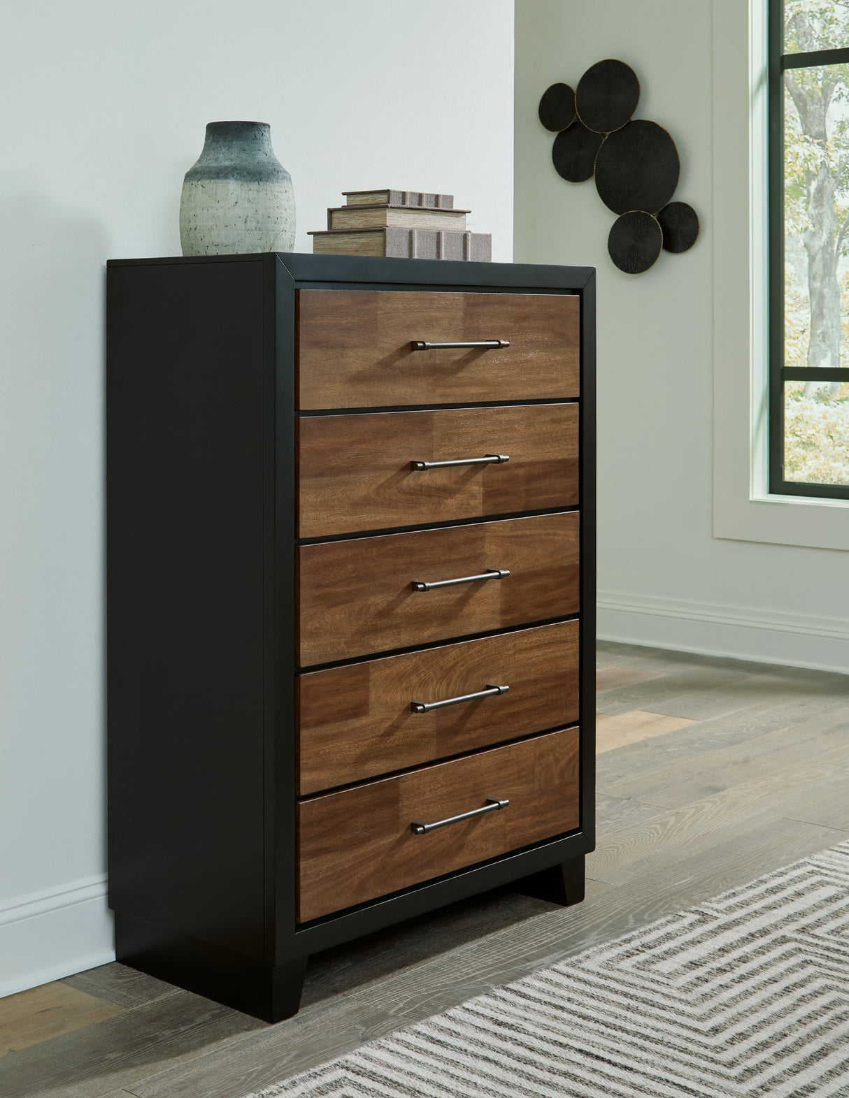 Kraeburn Brown/Black Chest of Drawers from Ashley - Luna Furniture