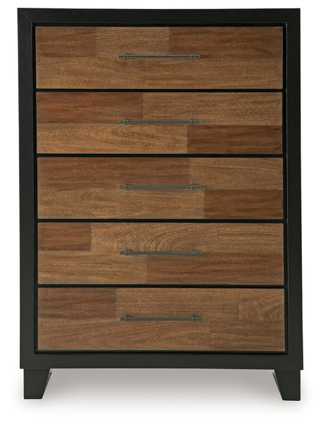 Kraeburn Brown/Black Chest of Drawers from Ashley - Luna Furniture
