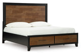 Kraeburn Brown/Black King Storage Panel Bed from Ashley - Luna Furniture