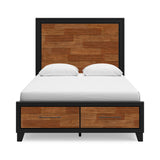 Kraeburn Brown/Black Queen Storage Panel Bed from Ashley - Luna Furniture