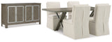 Krystanza Dining Table and 4 Chairs with Storage in Weathered Gray from Ashley - Luna Furniture