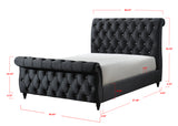 Kyrie Black King Upholstered Bed from Crown Mark - Luna Furniture