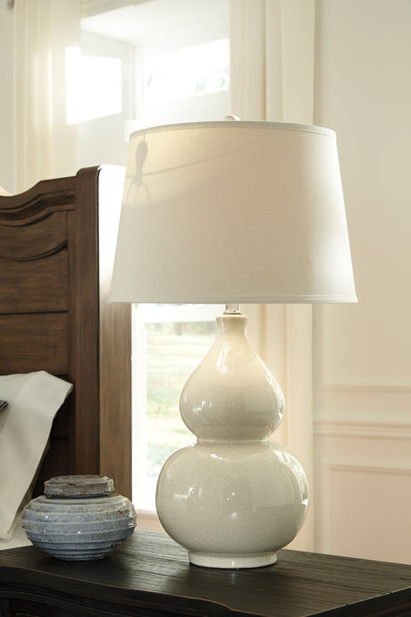 Saffi Cream Table Lamp from Ashley - Luna Furniture