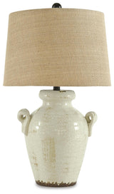 Emelda Cream Table Lamp from Ashley Furniture - Luna Furniture