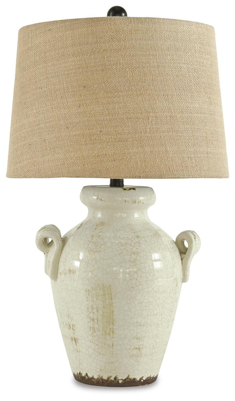 Emelda Cream Table Lamp from Ashley Furniture - Luna Furniture