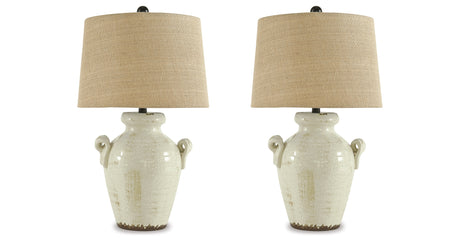 Emelda Cream Table Lamp (Set of 2) from Ashley Furniture - Luna Furniture