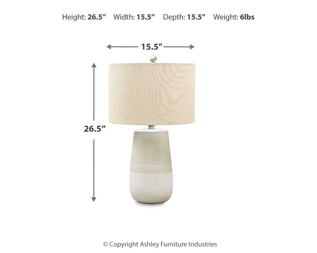 Shavon Beige/White Table Lamp from Ashley - Luna Furniture