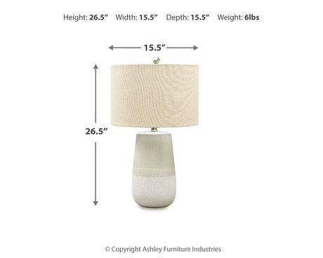 Shavon Beige/White Table Lamp from Ashley - Luna Furniture