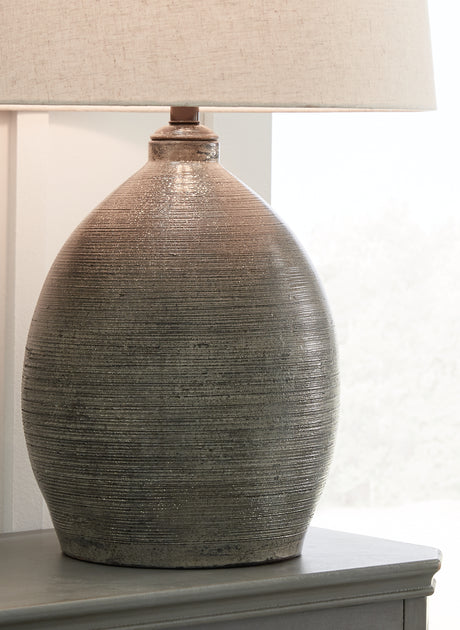 Joyelle Gray Table Lamp from Ashley - Luna Furniture