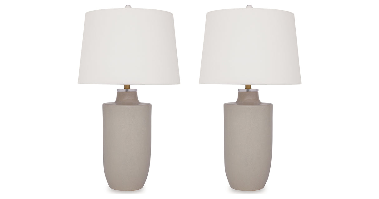 Cylener 2-Piece Table Lamp Set in Off White from Ashley - Luna Furniture