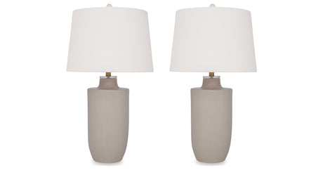 Cylener 2-Piece Table Lamp Set in Off White from Ashley Furniture - Luna Furniture
