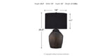 Naareman 2-Piece Table Lamp Set in Metallic Black from Ashley Furniture - Luna Furniture