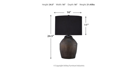 Naareman 2-Piece Table Lamp Set in Metallic Black from Ashley Furniture - Luna Furniture