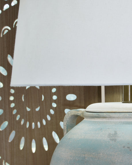 Shawburg Antique Green 2-Piece Table Lamp Set from Ashley - Luna Furniture