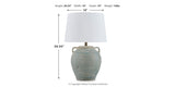 Shawburg 2-Piece Table Lamp Set in Antique Green from Ashley Furniture - Luna Furniture