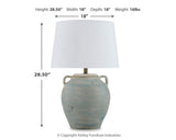 Shawburg 2-Piece Table Lamp Set in Antique Green from Ashley Furniture - Luna Furniture