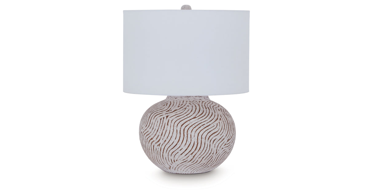 Vien Distressed White Table Lamp from Ashley Furniture - Luna Furniture