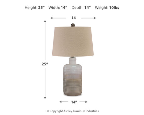 Marnina Taupe Table Lamp from Ashley - Luna Furniture