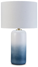 Lemrich White/Teal Table Lamp from Ashley - Luna Furniture