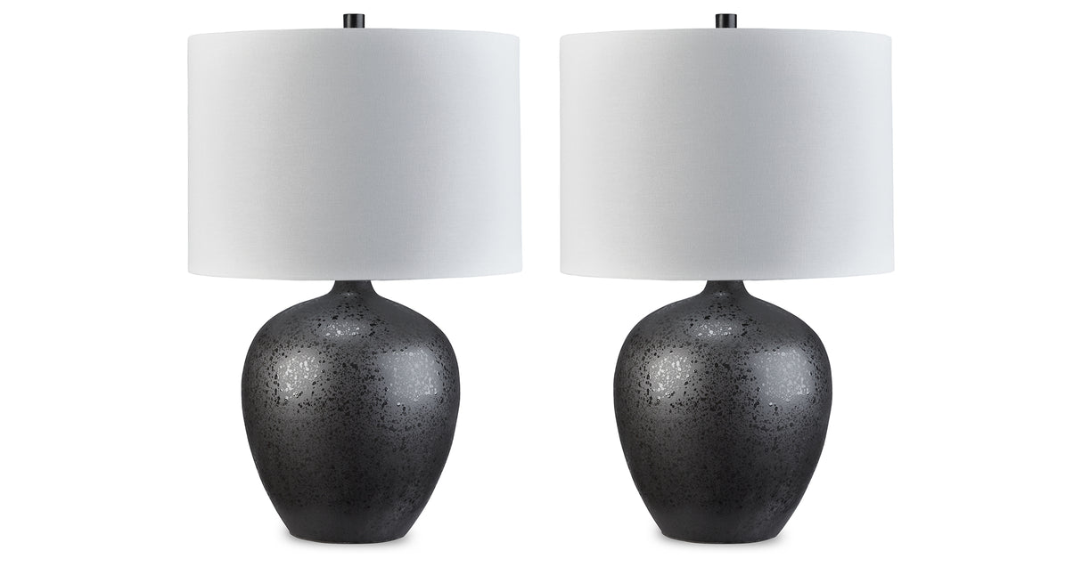 Ladstow 2-Piece Table Lamp Set in Black from Ashley - Luna Furniture