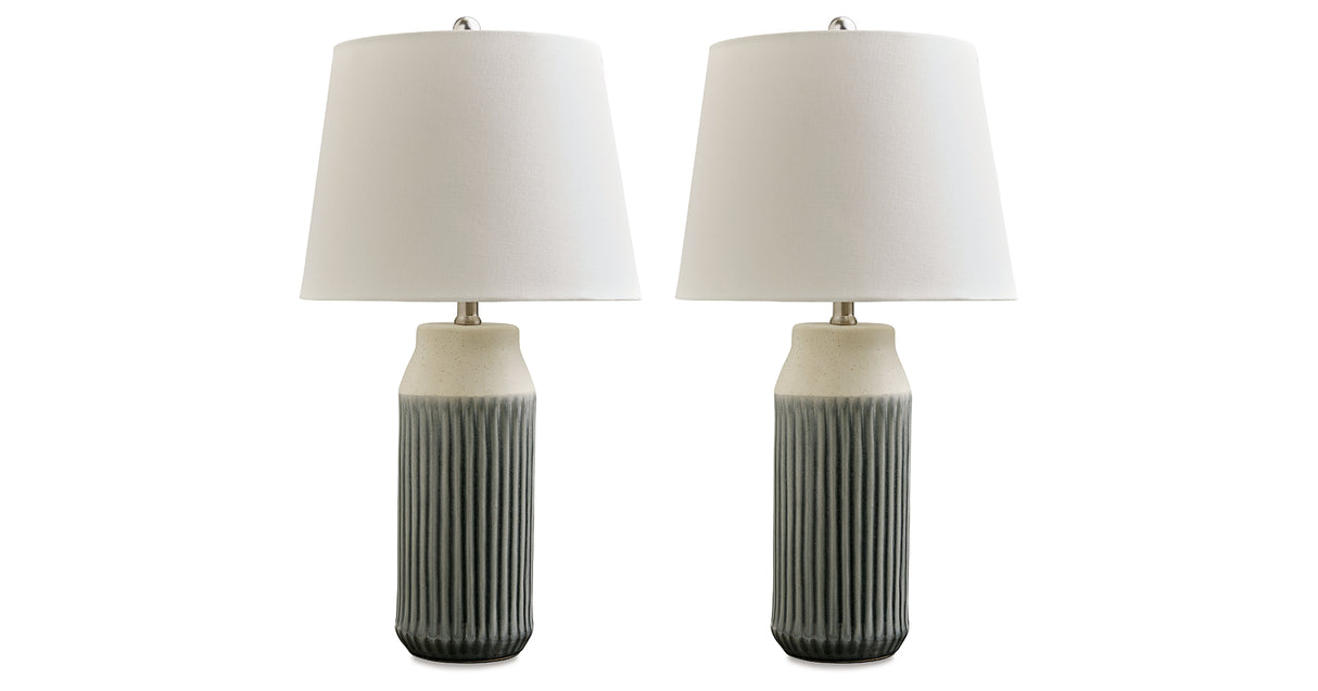 Afener Blue/Beige Table Lamp from Ashley - Luna Furniture