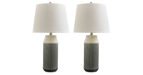 Afener Blue/Beige Table Lamp from Ashley Furniture - Luna Furniture